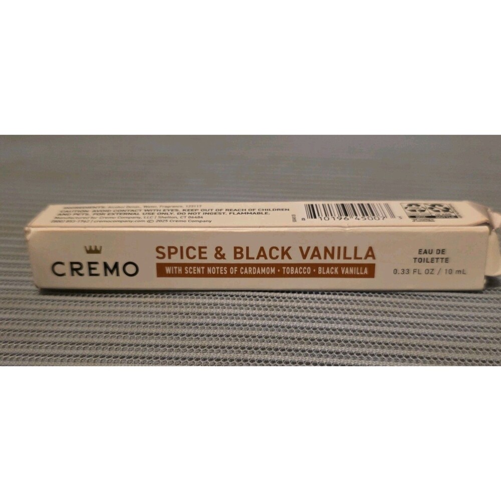 Cremo Spray Cologne, Spice & Black Vanilla, 0.33 Fl oz Oz (Pack of 1)